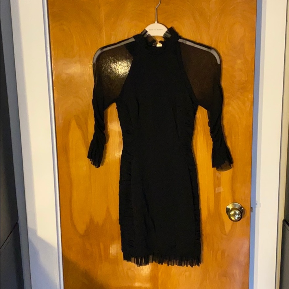 Nicholas Black Spot Mesh Cocktail Dress